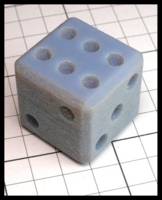 Dice : Dice - 6D Pipped - 3D Printed Blue Rough - JA Collection Apr 2024